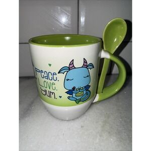 Peace Love Yum Coffee/tea Mug With Spoon